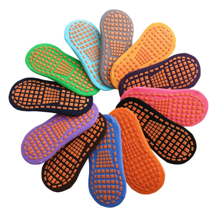 4pairs Trampoline Socks Dotted Rubber Non-slip Floor Socks Yoga Socks