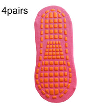 Load image into Gallery viewer, 4pairs Trampoline Socks Dotted Rubber Non-slip Floor Socks Yoga Socks, 1-5 Years Old, 5-12 Years Old, Adult 35-43 Yards