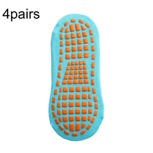 Load image into Gallery viewer, 4pairs Trampoline Socks Dotted Rubber Non-slip Floor Socks Yoga Socks, 1-5 Years Old, 5-12 Years Old, Adult 35-43 Yards