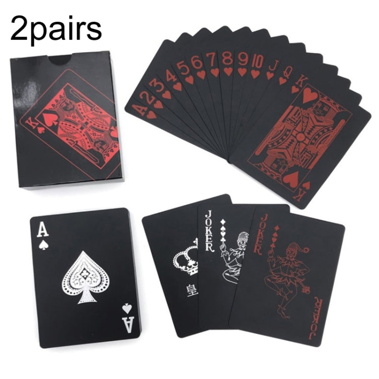 2pairs 54pcs Waterproof Plastic Poker Table Games Cards PVC Magic Playing Cards