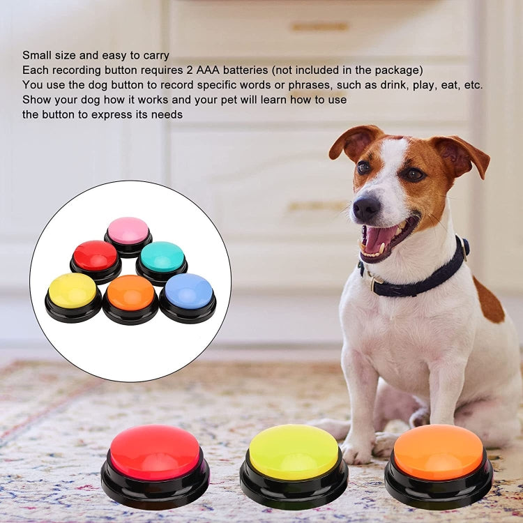 Pet Communication Button Dog Vocal Box Recording Vocalizer, Style: Recording Model, Green, Purple, Red, Orange, Rose Red, Pink, Yellow, Lake Blue, White, Dark Blue, Light Blue