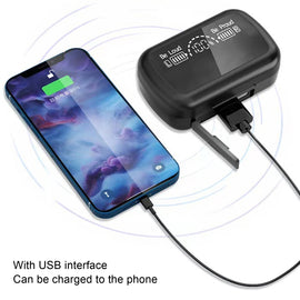 SKY10 Charging Bin Stereo Digital Display Mini Invisible Bluetooth Headset, SKY10 Black