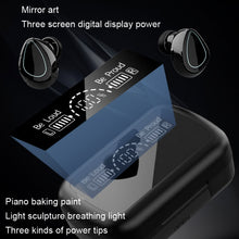 Load image into Gallery viewer, SKY10 Charging Bin Stereo Digital Display Mini Invisible Bluetooth Headset, SKY10 Black