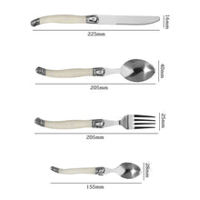 Load image into Gallery viewer, Stainless Steel Knife Fork Spoon Set Plastic Handle Western Tableware, 3 In 1, 4 In 1, 6 Knives, 6 Forks, 6 Spoons, 6 Tea Spoons
