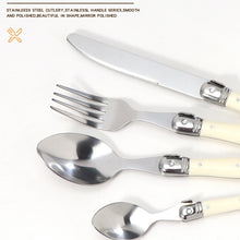 Load image into Gallery viewer, Stainless Steel Knife Fork Spoon Set Plastic Handle Western Tableware, 3 In 1, 4 In 1, 6 Knives, 6 Forks, 6 Spoons, 6 Tea Spoons