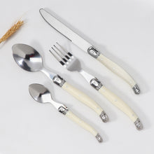 Load image into Gallery viewer, Stainless Steel Knife Fork Spoon Set Plastic Handle Western Tableware, 3 In 1, 4 In 1, 6 Knives, 6 Forks, 6 Spoons, 6 Tea Spoons