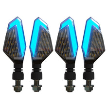 Load image into Gallery viewer, MK-236 4pcs 22LED Motorcycle V Line Two Color Turning Light Signal Angle Light, MK-236 (Yellow Blue), MK-236 (Yellow White), MK-236 (Yellow Red)