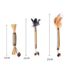 Load image into Gallery viewer, Cat Teething Stick Toy Teeth Cleaning Catnip Teasing Stick, 5pcs Lafite, 5pcs Black Feathers, 5pcs Yellow Feathers