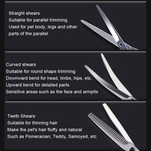Load image into Gallery viewer, Pet Grooming Scissors Dog Cat Hair Trimming Haircutting Tools, Style:, Straight Shear, Teeth Shears, Curved Shears