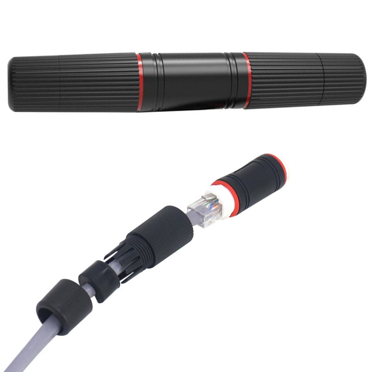 YM-8821 Pre-built Network Connectors Outdoor Waterproof Network Cable Extension Double Pass Head, Double Pass Head