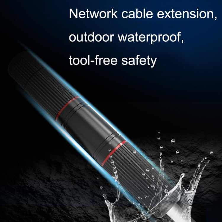 YM-8821 Pre-built Network Connectors Outdoor Waterproof Network Cable Extension Double Pass Head, Double Pass Head