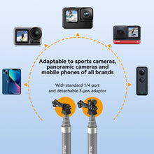 Load image into Gallery viewer, TELESIN 1.2m Carbon Fiber Monopod Selfie Stick With 1/4 Screw For Action Cameras, 1.2m