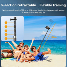Load image into Gallery viewer, TELESIN 1.2m Carbon Fiber Monopod Selfie Stick With 1/4 Screw For Action Cameras, 1.2m
