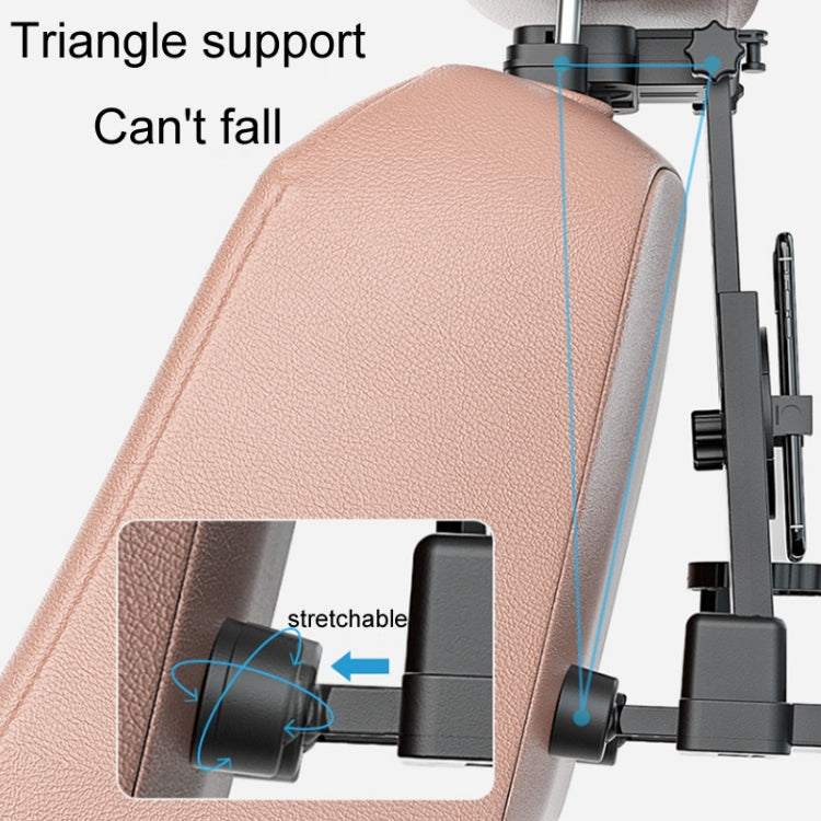 Car Seat Back Multifunctional Adjustable Travel Cup Table Computer Holder, A08