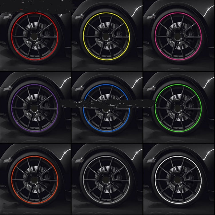 8m/roll Car Wheel General Sticker Modified Protection Sticker Anti-collision Strip, 1roll Purple, 1roll Blue, 1roll Green, 1roll Orange, 1roll Gray, 1roll White, 1roll Black, 1roll Red, 1roll Yellow, 1roll Pink