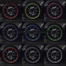 Load image into Gallery viewer, 8m/roll Car Wheel General Sticker Modified Protection Sticker Anti-collision Strip, 1roll Purple, 1roll Blue, 1roll Green, 1roll Orange, 1roll Gray, 1roll White, 1roll Black, 1roll Red, 1roll Yellow, 1roll Pink