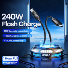 Load image into Gallery viewer, 240W Fast Charging Data Cable,Length:1m, USB2.0, USB4.0