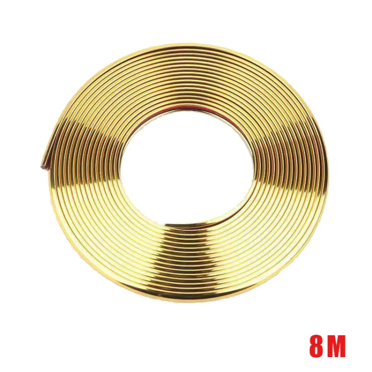 W12 8m/roll Car Universal Reflective Wheel Electroplating Decorative Strip, 1roll Electroplating Blue, 1roll Electroplating Gold, 1roll Electroplating Silver, 1roll Electroplating Purple, 1roll Electroplating Red