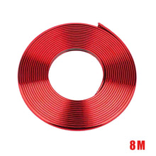 Load image into Gallery viewer, W12 8m/roll Car Universal Reflective Wheel Electroplating Decorative Strip, 1roll Electroplating Blue, 1roll Electroplating Gold, 1roll Electroplating Silver, 1roll Electroplating Purple, 1roll Electroplating Red