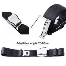 Load image into Gallery viewer, Two Point Aircraft Buckle Adjustable Seat Belt Extended Band, Aircraft Buckle Seat Belt(Black), Aircraft Buckle Seat Belt(Gray)