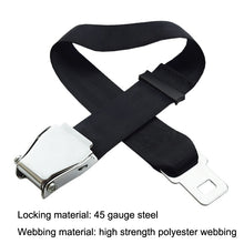 Load image into Gallery viewer, Two Point Aircraft Buckle Adjustable Seat Belt Extended Band, Aircraft Buckle Seat Belt(Black), Aircraft Buckle Seat Belt(Gray)