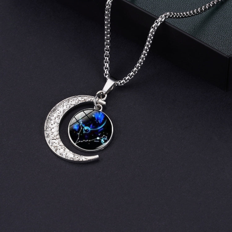 Luminous Zodiac Moon Titanium Steel Necklace Personalized Moon Pendant, Necklace Scorpio, Necklace Sagittarius, Necklace Aquarius, Necklace Capricorn, Necklace Pisces, Necklace Aries, Necklace Taurus, Necklace Gemini, Necklace Cancer, Necklace Leo     ...