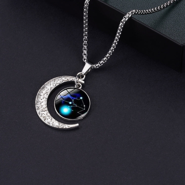Luminous Zodiac Moon Titanium Steel Necklace Personalized Moon Pendant, Necklace Scorpio, Necklace Sagittarius, Necklace Aquarius, Necklace Capricorn, Necklace Pisces, Necklace Aries, Necklace Taurus, Necklace Gemini, Necklace Cancer, Necklace Leo     ...