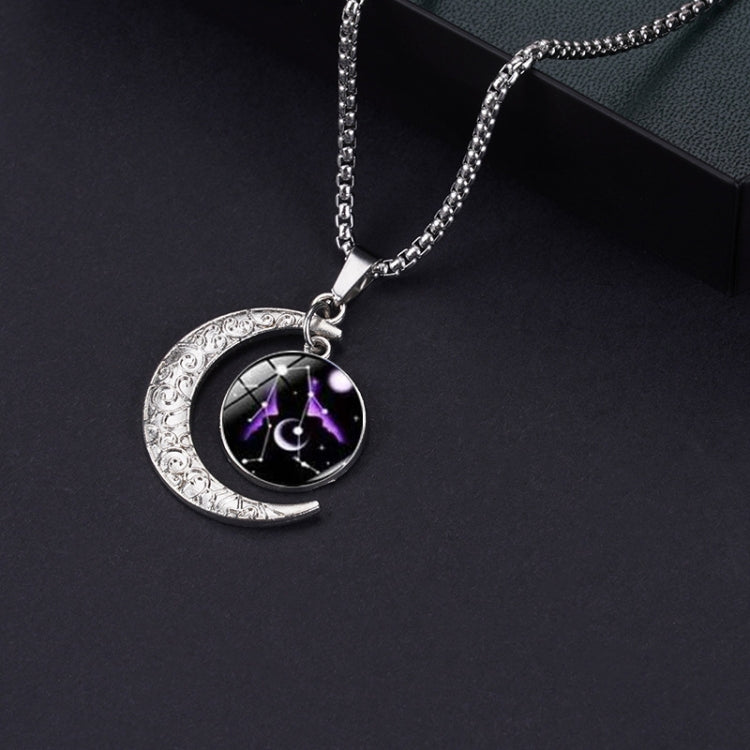 Luminous Zodiac Moon Titanium Steel Necklace Personalized Moon Pendant, Necklace Scorpio, Necklace Sagittarius, Necklace Aquarius, Necklace Capricorn, Necklace Pisces, Necklace Aries, Necklace Taurus, Necklace Gemini, Necklace Cancer, Necklace Leo     ...