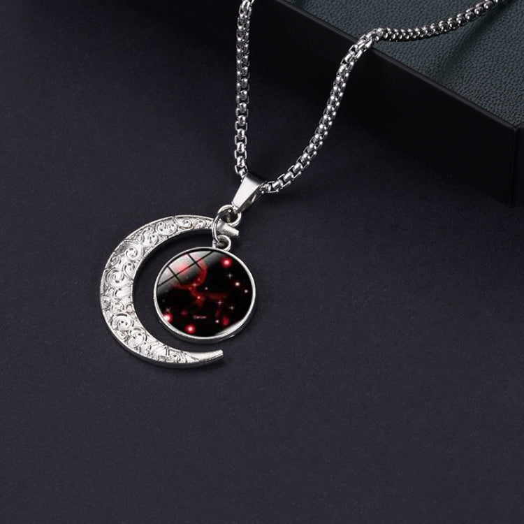 Luminous Zodiac Moon Titanium Steel Necklace Personalized Moon Pendant, Necklace Scorpio, Necklace Sagittarius, Necklace Aquarius, Necklace Capricorn, Necklace Pisces, Necklace Aries, Necklace Taurus, Necklace Gemini, Necklace Cancer, Necklace Leo     ...