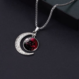 Luminous Zodiac Moon Titanium Steel Necklace Personalized Moon Pendant, Necklace Leo, Necklace Virgo, Necklace Libra, Necklace Scorpio, Necklace Sagittarius, Necklace Aquarius, Necklace Capricorn, Necklace Pisces, Necklace Aries, Necklace Taurus       ...