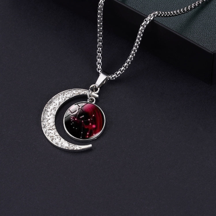 Luminous Zodiac Moon Titanium Steel Necklace Personalized Moon Pendant, Necklace Scorpio, Necklace Sagittarius, Necklace Aquarius, Necklace Capricorn, Necklace Pisces, Necklace Aries, Necklace Taurus, Necklace Gemini, Necklace Cancer, Necklace Leo     ...