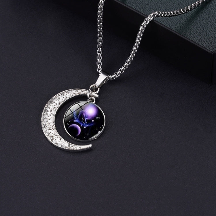Luminous Zodiac Moon Titanium Steel Necklace Personalized Moon Pendant, Necklace Scorpio, Necklace Sagittarius, Necklace Aquarius, Necklace Capricorn, Necklace Pisces, Necklace Aries, Necklace Taurus, Necklace Gemini, Necklace Cancer, Necklace Leo     ...