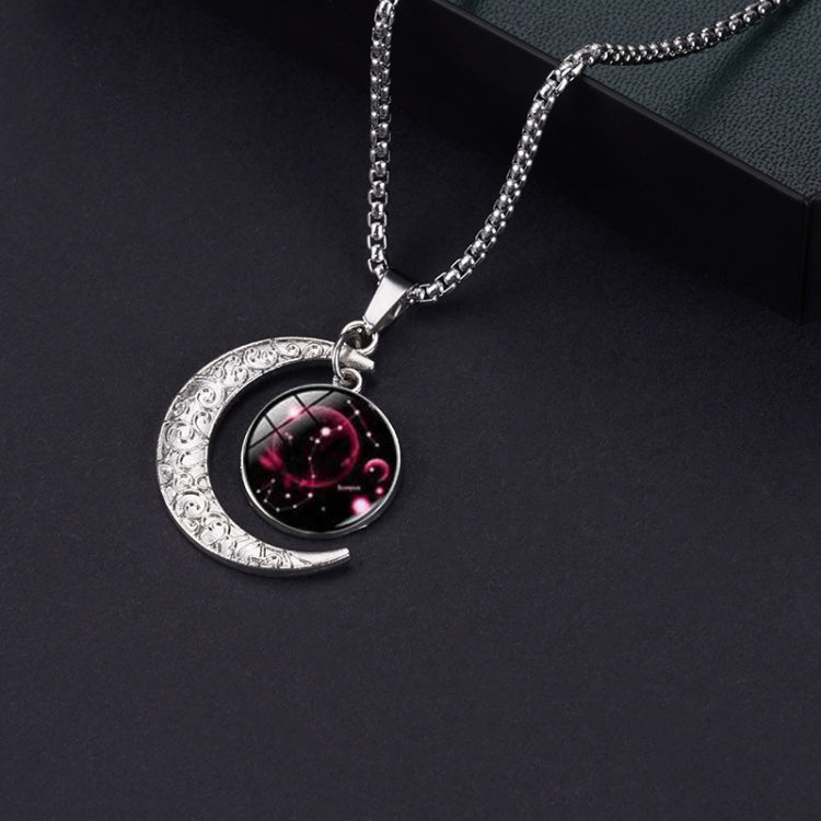 Luminous Zodiac Moon Titanium Steel Necklace Personalized Moon Pendant, Necklace Scorpio, Necklace Sagittarius, Necklace Aquarius, Necklace Capricorn, Necklace Pisces, Necklace Aries, Necklace Taurus, Necklace Gemini, Necklace Cancer, Necklace Leo     ...