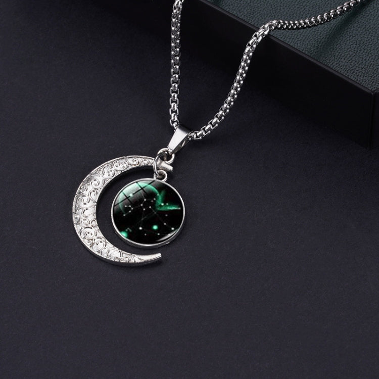 Luminous Zodiac Moon Titanium Steel Necklace Personalized Moon Pendant, Necklace Scorpio, Necklace Sagittarius, Necklace Aquarius, Necklace Capricorn, Necklace Pisces, Necklace Aries, Necklace Taurus, Necklace Gemini, Necklace Cancer, Necklace Leo     ...