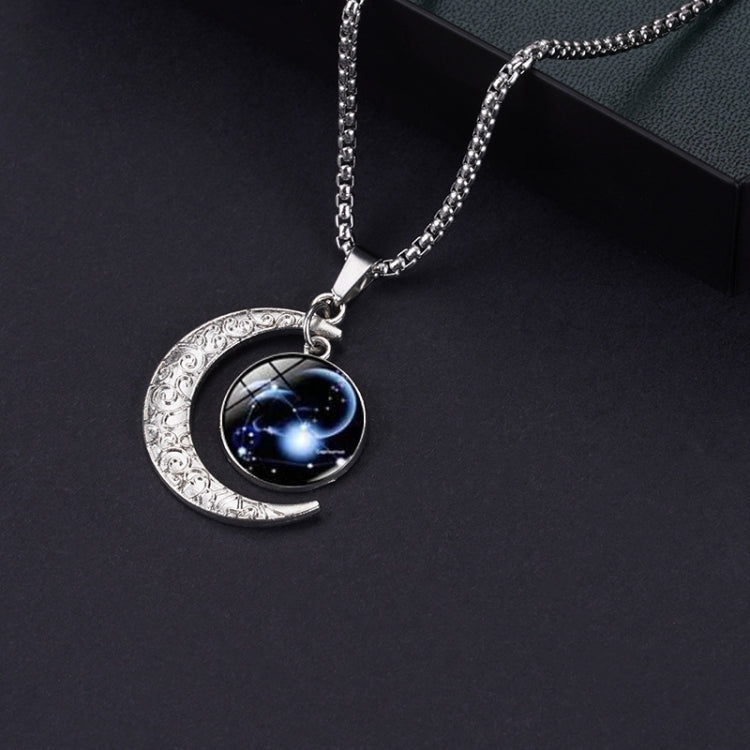 Luminous Zodiac Moon Titanium Steel Necklace Personalized Moon Pendant, Necklace Scorpio, Necklace Sagittarius, Necklace Aquarius, Necklace Capricorn, Necklace Pisces, Necklace Aries, Necklace Taurus, Necklace Gemini, Necklace Cancer, Necklace Leo     ...