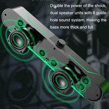 Load image into Gallery viewer, LED Luminous HIFI Stereo Computer Speakers Long Gaming Wired Audio, A39 Wired (Black)
