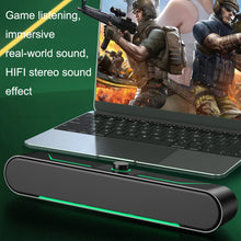 Load image into Gallery viewer, LED Luminous HIFI Stereo Computer Speakers Long Gaming Wired Audio, A39 Wired (Black)