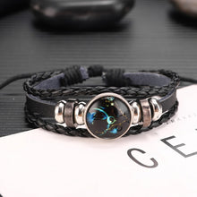 Load image into Gallery viewer, Twelve Constellations Multilayer Beaded Cowhide Bracelet, Style: Virgo Ordinary, Bracelet Taurus Ordinary, Bracelet Taurus Luminous, Bracelet Aquarius Ordinary, Bracelet Aquarius Luminous, Bracelet Leo Ordinary, Bracelet Libra Luminous                 ...
