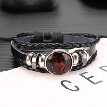 Load image into Gallery viewer, Twelve Constellations Multilayer Beaded Cowhide Bracelet, Style: Virgo Ordinary, Bracelet Taurus Ordinary, Bracelet Taurus Luminous, Bracelet Aquarius Ordinary, Bracelet Aquarius Luminous, Bracelet Leo Ordinary, Bracelet Libra Luminous                 ...