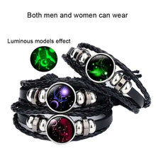 Load image into Gallery viewer, Twelve Constellations Multilayer Beaded Cowhide Bracelet, Style: Virgo Ordinary, Bracelet Taurus Ordinary, Bracelet Taurus Luminous, Bracelet Aquarius Ordinary, Bracelet Aquarius Luminous, Bracelet Leo Ordinary, Bracelet Libra Luminous                 ...