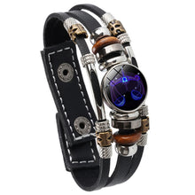 Load image into Gallery viewer, Twelve Constellations Night Light Leather Rope Bracelet Woven Beads Bracelet, Style:, Aquarius, Pisces, Aries, Taurus, Gemini, Cancer, Leo, Virgo, Heaven, Scorpio, Sagittarius, Capricorn