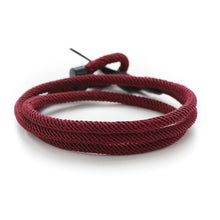 Load image into Gallery viewer, 5pcs Whale Tail Braided Hand Rope Double Live Buckle Adjustable Bracelet, 5pcs Light Blue, 5pcs Beige, 5pcs Pink, 5pcs Yellow, 5pcs Red Wine, 5pcs Navy, 5pcs Khaki, 5pcs Red, 5pcs Black