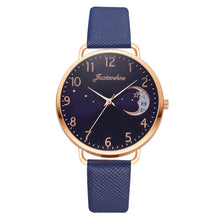 Load image into Gallery viewer, Ladies Moon Pattern Dial PU Strap Quartz Watch