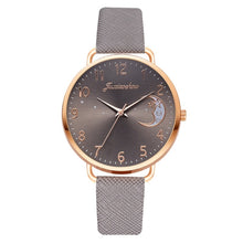 Load image into Gallery viewer, Ladies Moon Pattern Dial PU Strap Quartz Watch