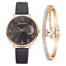 Load image into Gallery viewer, Ladies Moon Pattern Dial PU Strap Quartz Watch