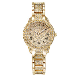 Full Diamond Roman Literal Steel Strap Quartz Watch