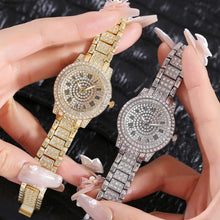 Load image into Gallery viewer, Full Diamond Roman Literal Steel Strap Quartz Watch