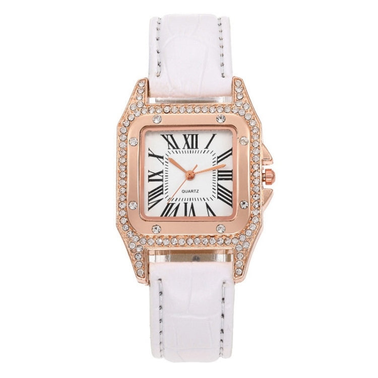 Women Fashion Tonneau Square Strap Quartz Watch, White, Red, Black, Brown+Bracelet, Green+Bracelet, Black+Bracelet, Pink+Bracelet