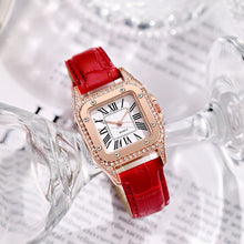 Load image into Gallery viewer, Women Fashion Tonneau Square Strap Quartz Watch, White, Red, Black, Brown+Bracelet, Green+Bracelet, Black+Bracelet, Pink+Bracelet