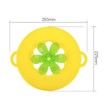 Load image into Gallery viewer, Silicone Flower Spill-proof Pot Lid Rotatable Pot Lid Kitchen Gadget, Size:, 23cm Yellow, 23cm Gray, 29cm Yellow, 29cm Gray